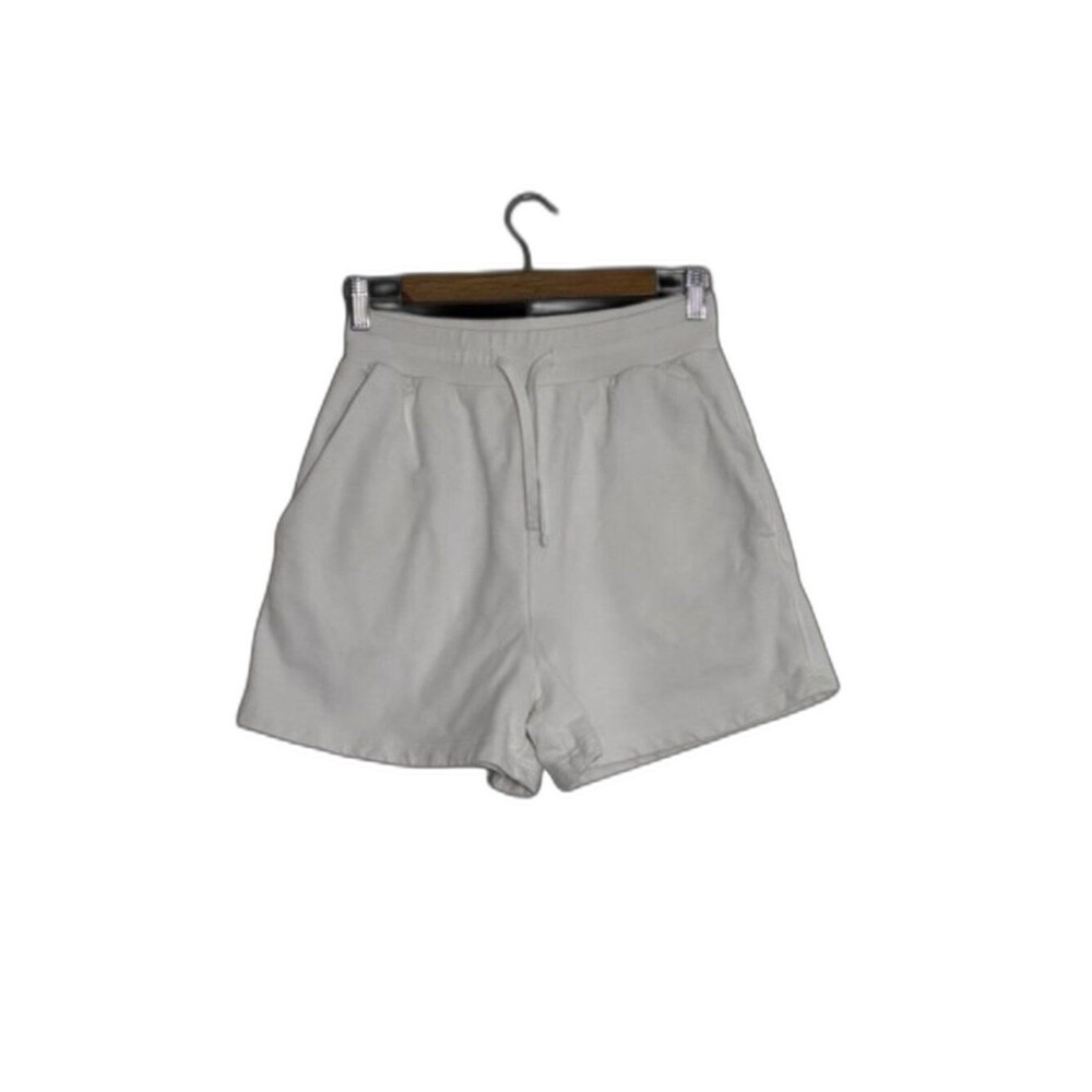 COS Drawstring Lounge Shorts Womens XS Cotton Cozy Elastic Waist High Rise White